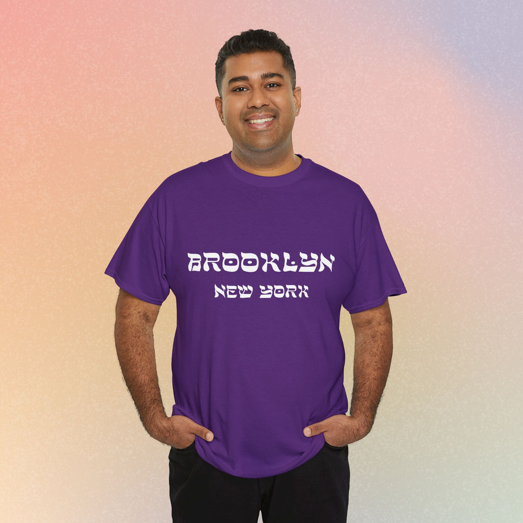 Brooklyn New York Hebrew Script - Unisex Heavy Cotton Tee