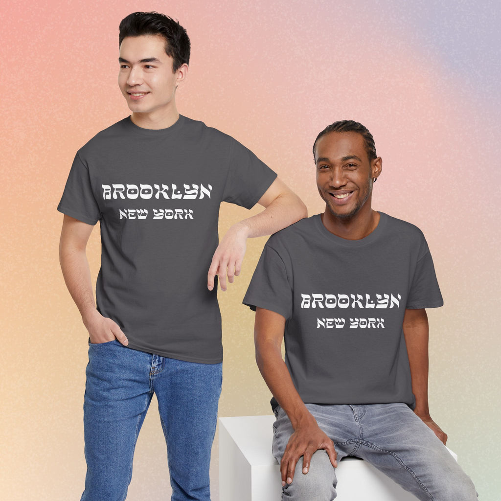 Brooklyn New York Hebrew Script - Unisex Heavy Cotton Tee
