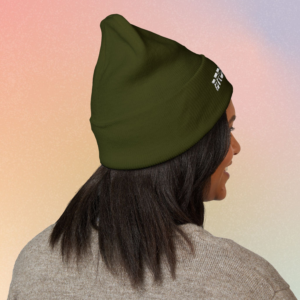 Brooklyn Hebrew Style Font Classic Cuffed Beanie (Embroidery)
