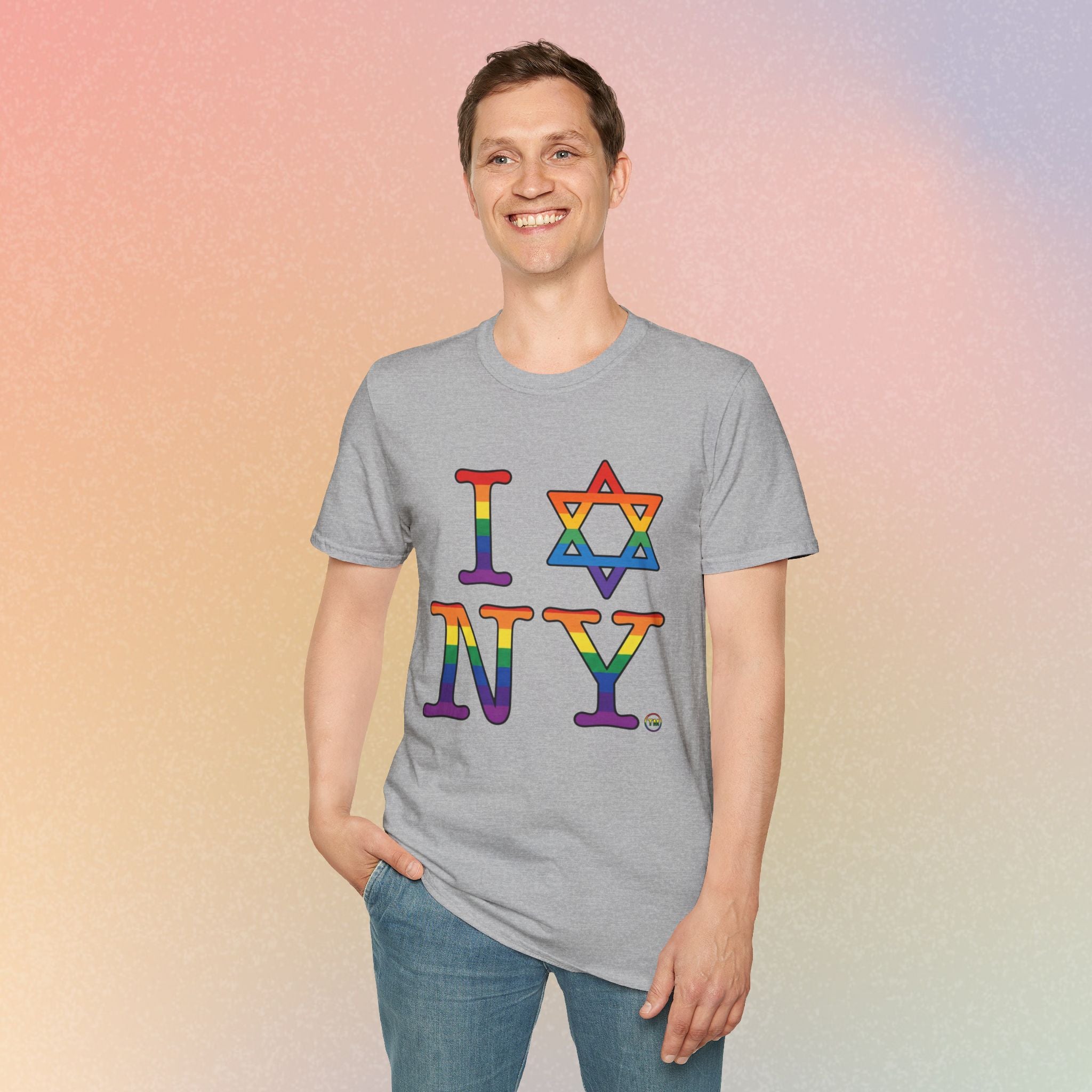 I Love NY Jewish Star LGBTQ Pride Unisex Softstyle T-Shirt