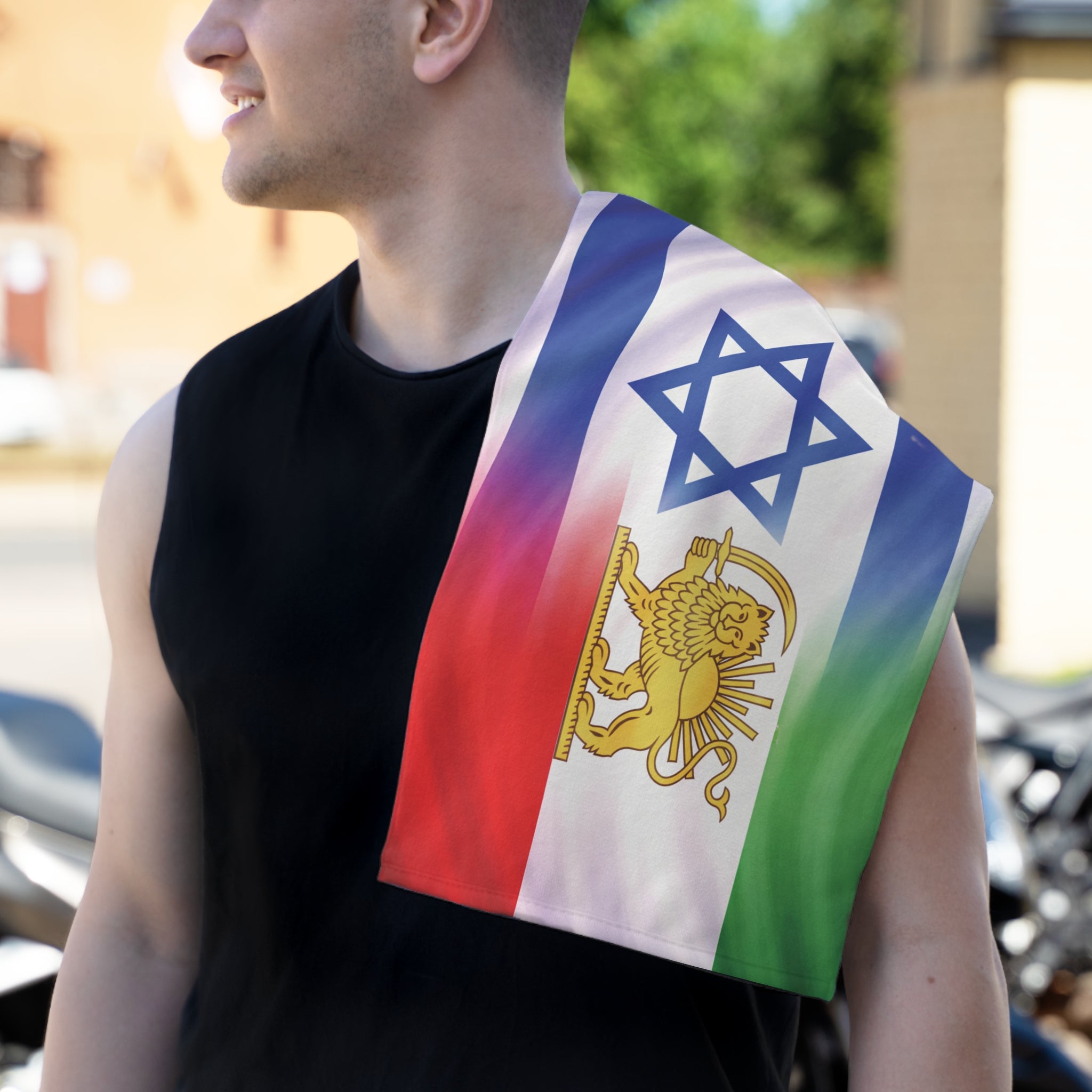 Rally Towel — Israeli and Persian Flag Solidarity (11x18)