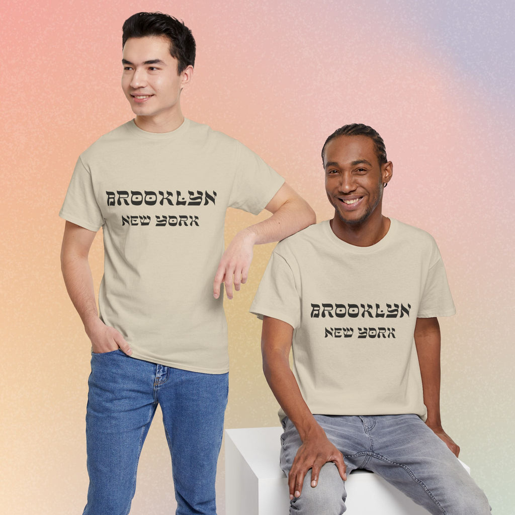 Brooklyn New York Hebrew Script - Unisex Heavy Cotton Tee