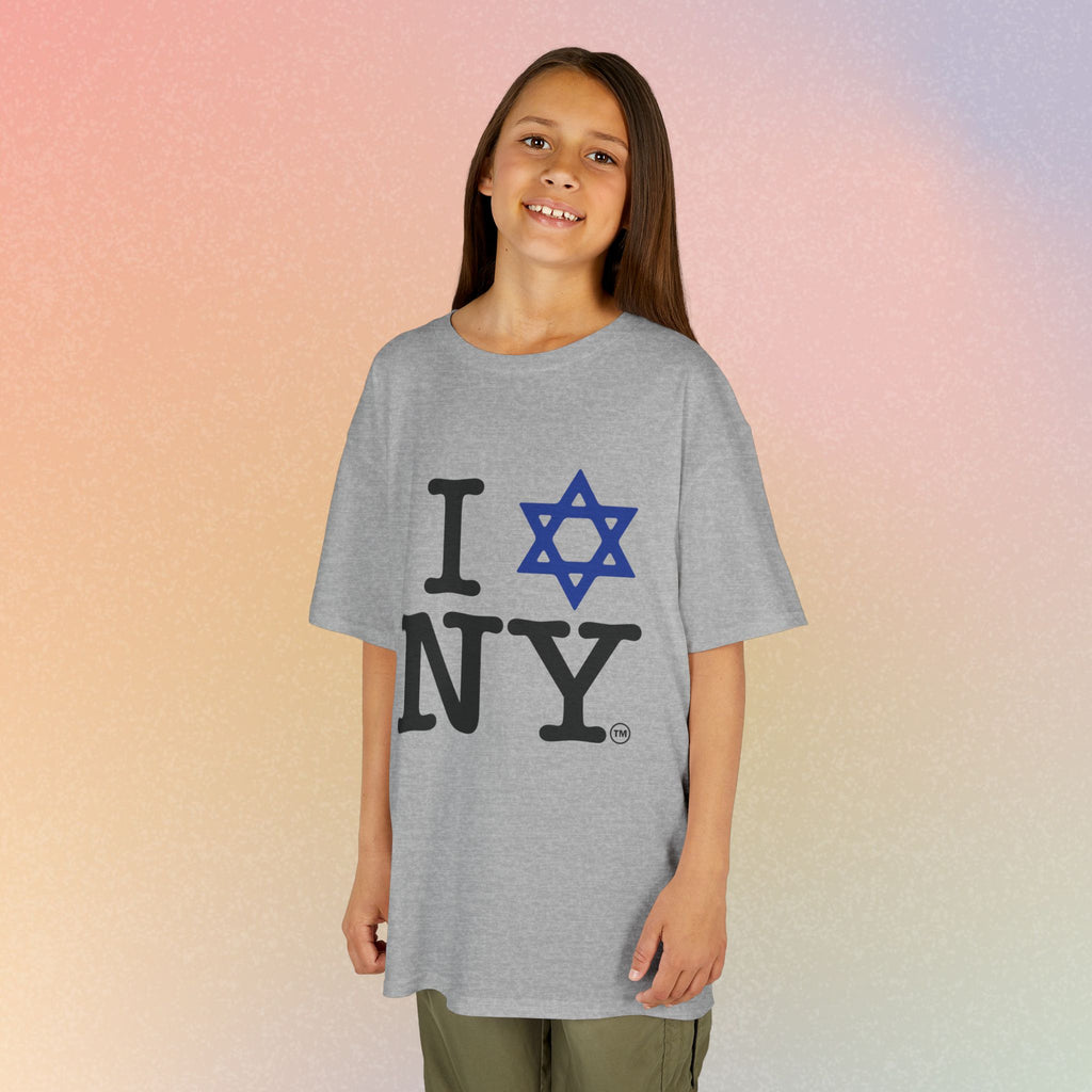 Kids I Jewish Star Love NY T-Shirt — Youth Jewish New York Pride Tee