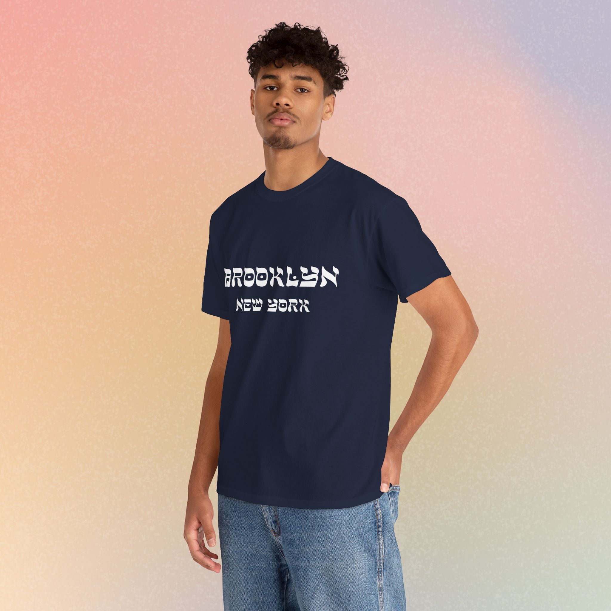 Brooklyn New York Hebrew Script - Unisex Heavy Cotton Tee
