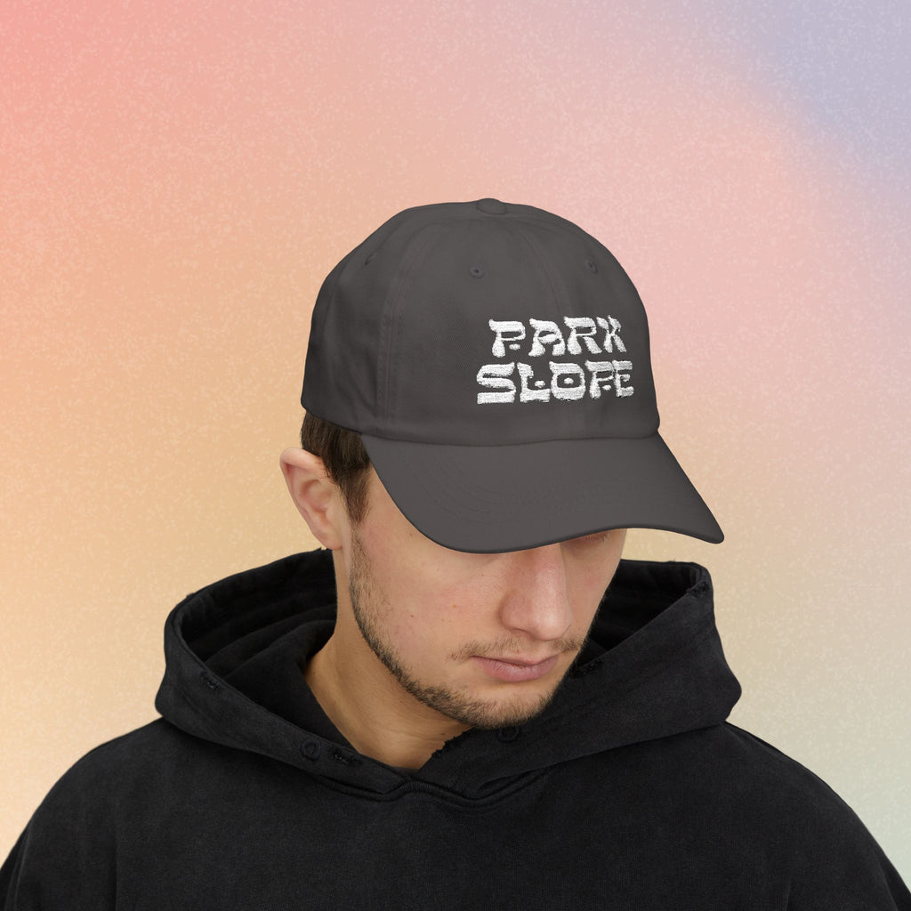 Park Slope Hebrew Style Font Baseball Cap - Brooklyn New York Jewish Pride (Dark Colors)