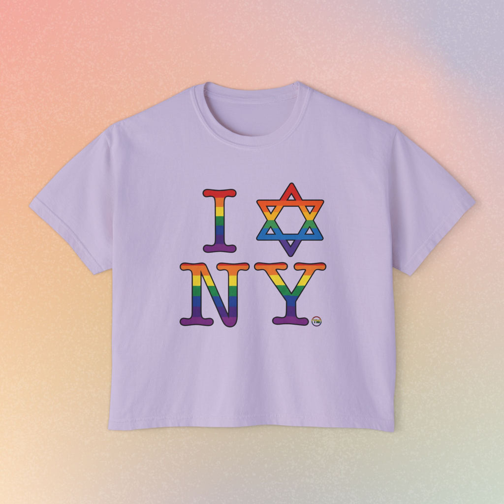 I Love NY Jewish Star LGBTQ Jewish Pride Women's Boxy Tee