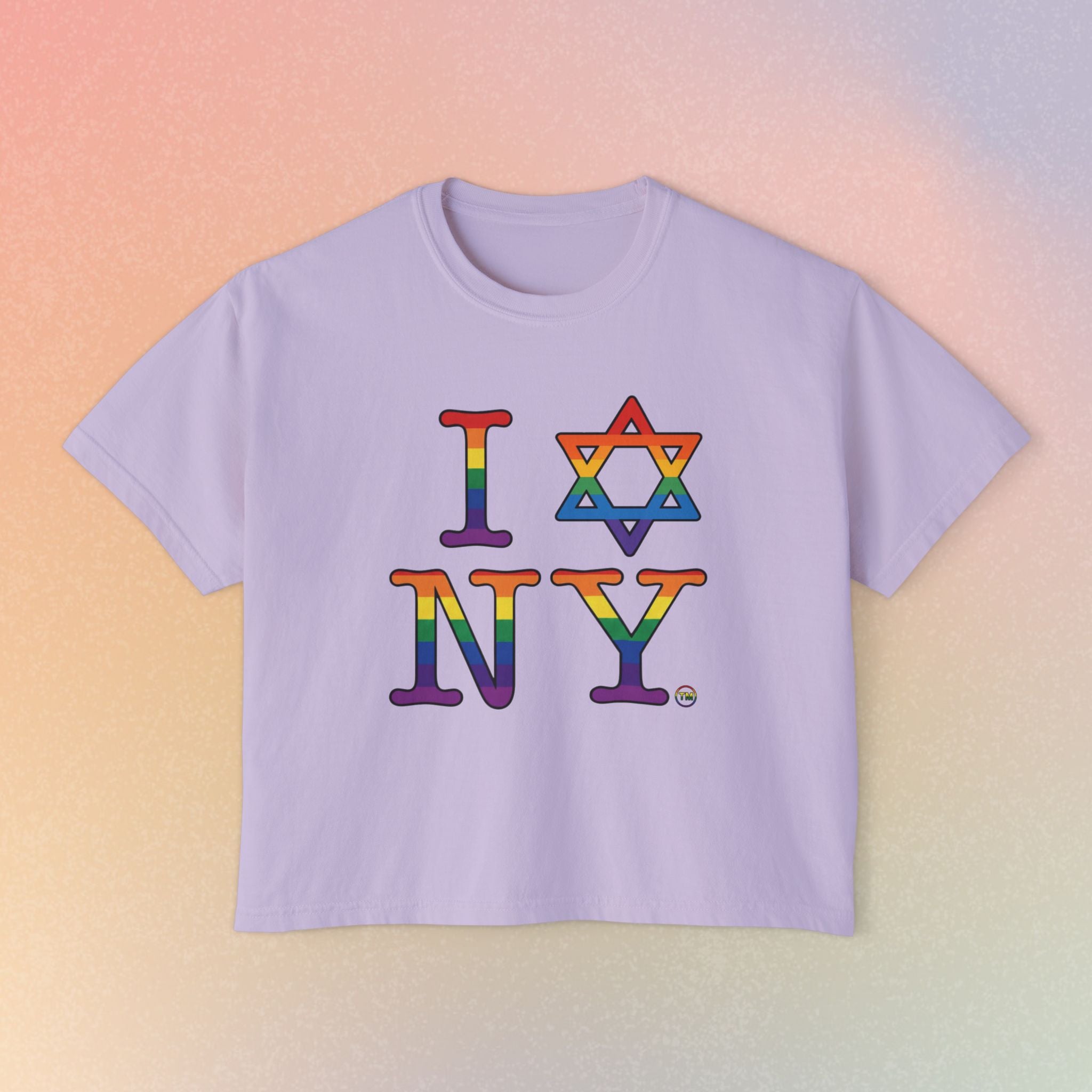 I Love NY Jewish Star LGBTQ Jewish Pride Women's Boxy Tee