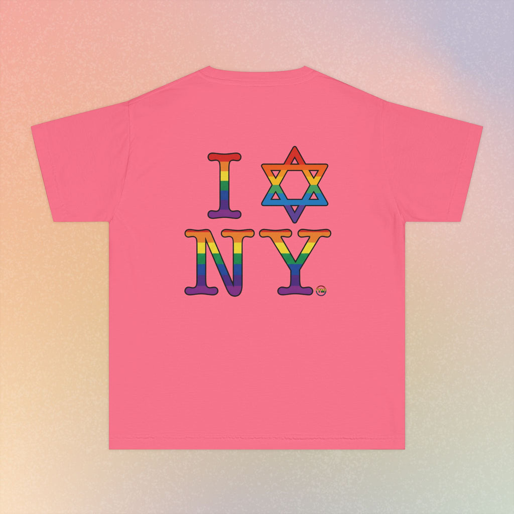 I Love NY Jewish Star LGBTQ Pride Youth Midweight Tee