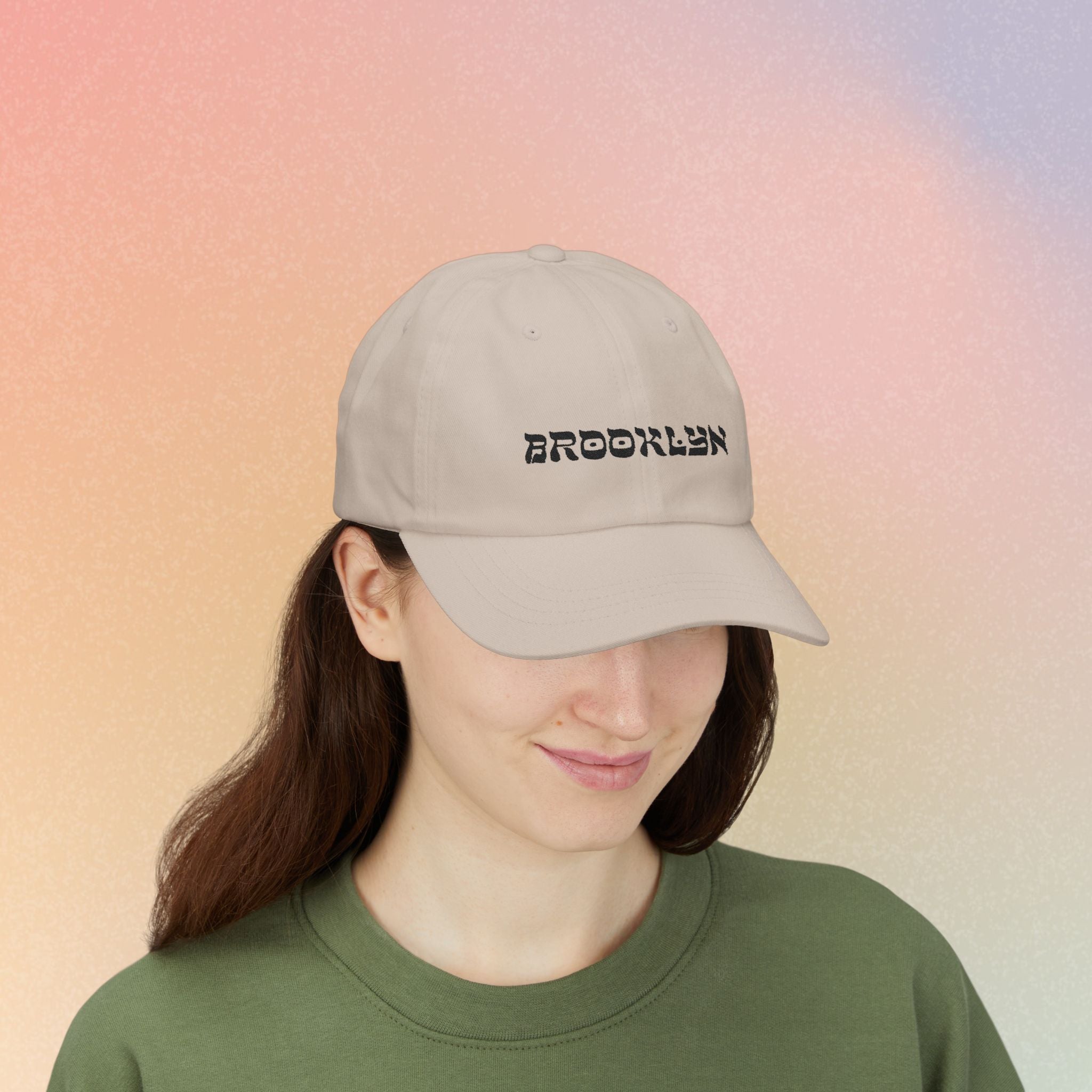 Brooklyn Hebrew Script Embroidered Baseball Cap