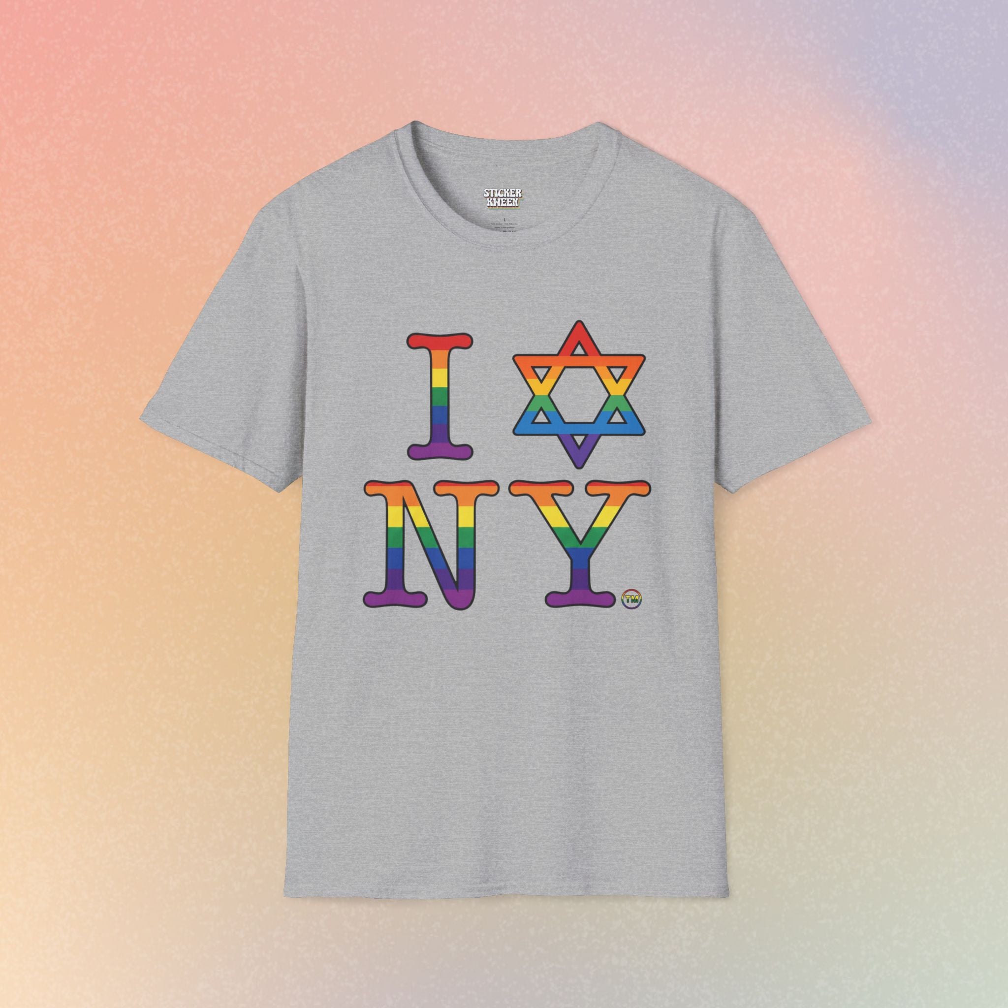 I Love NY Jewish Star LGBTQ Pride Unisex Softstyle T-Shirt