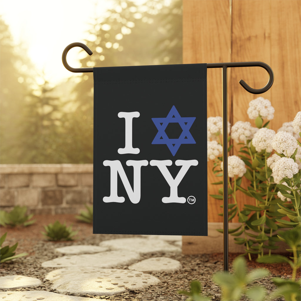 I Love New York Jewish Star Garden & House Banner in Black