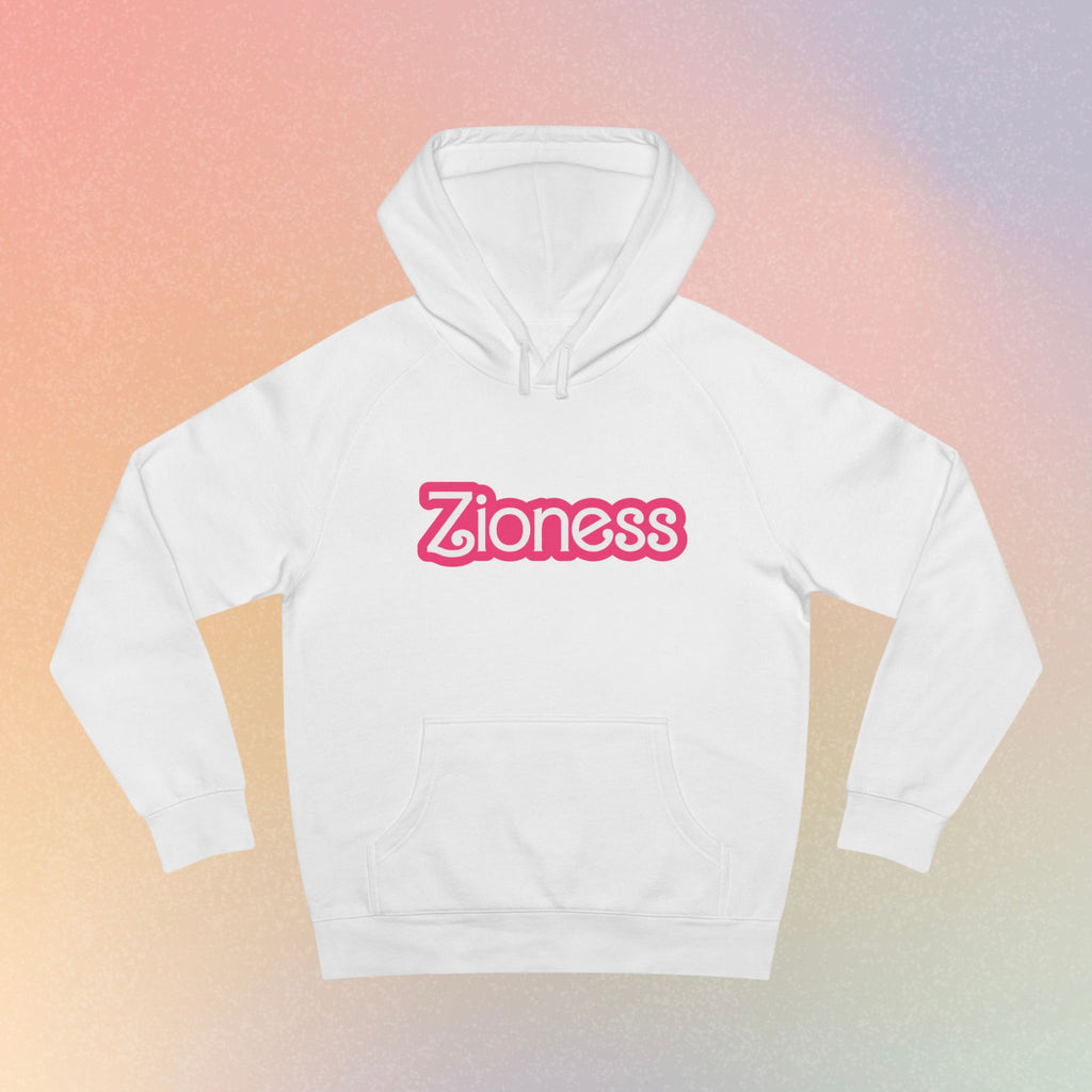 Zioness Pink Barbie Font Hoodie - Female Jewish Pride