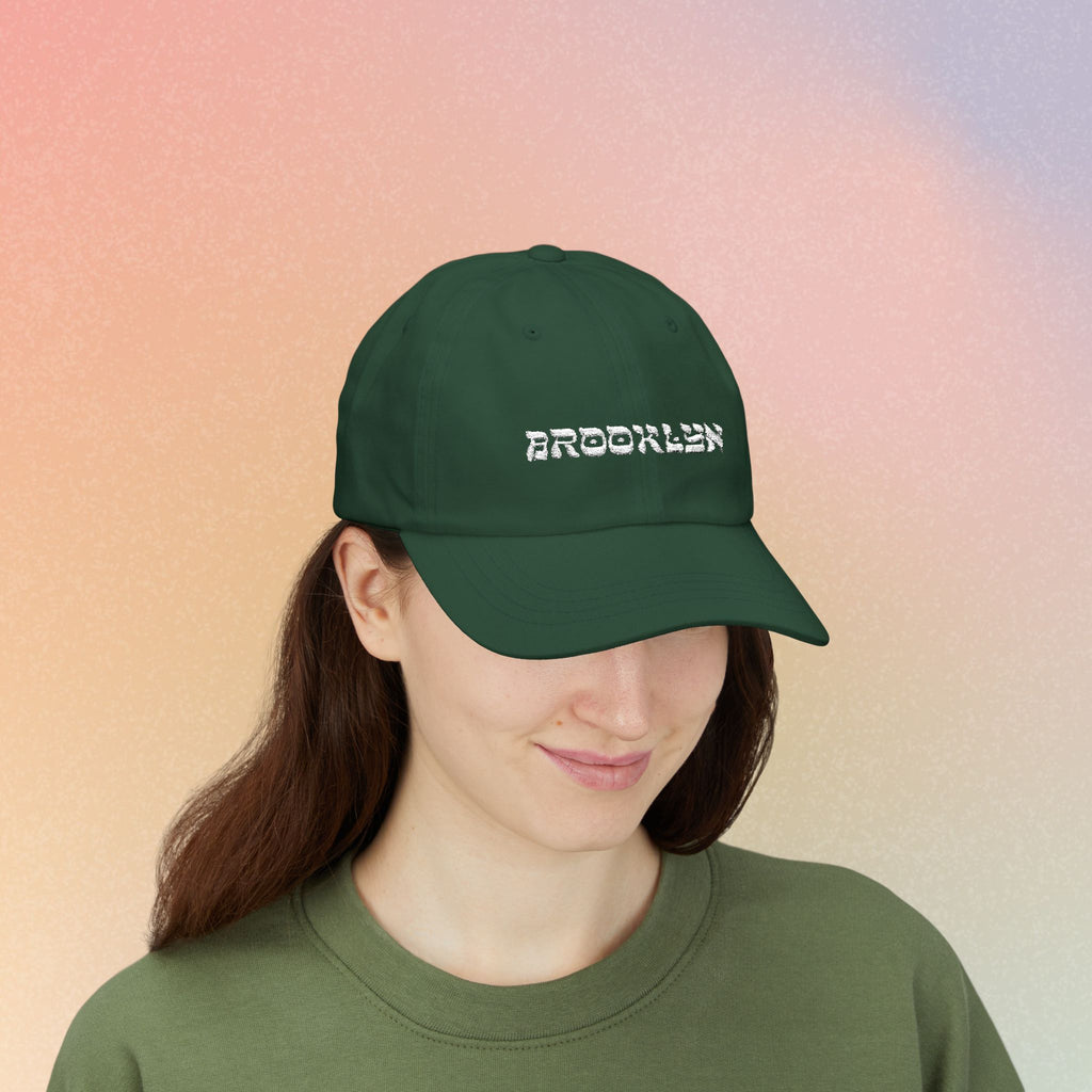 Brooklyn Hebrew Script Embroidered Baseball Cap