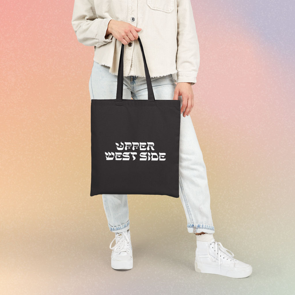 Upper West Side New York Hebrew Style Font Cotton Canvas Tote Bag