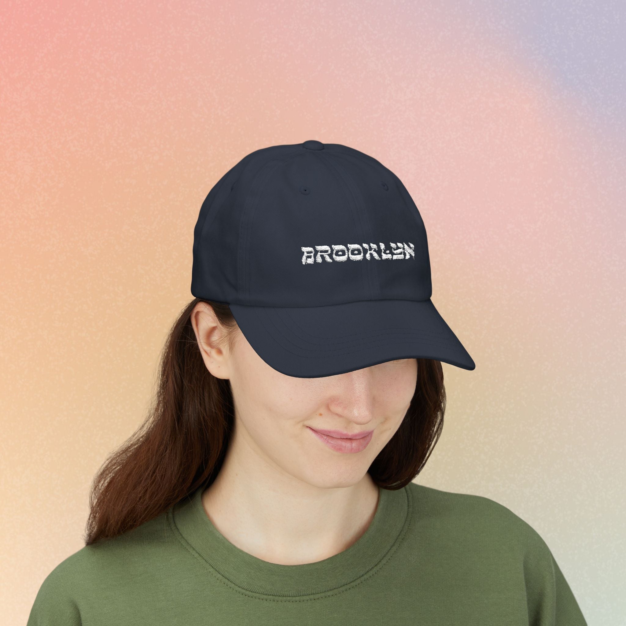 Brooklyn Hebrew Script Embroidered Baseball Cap
