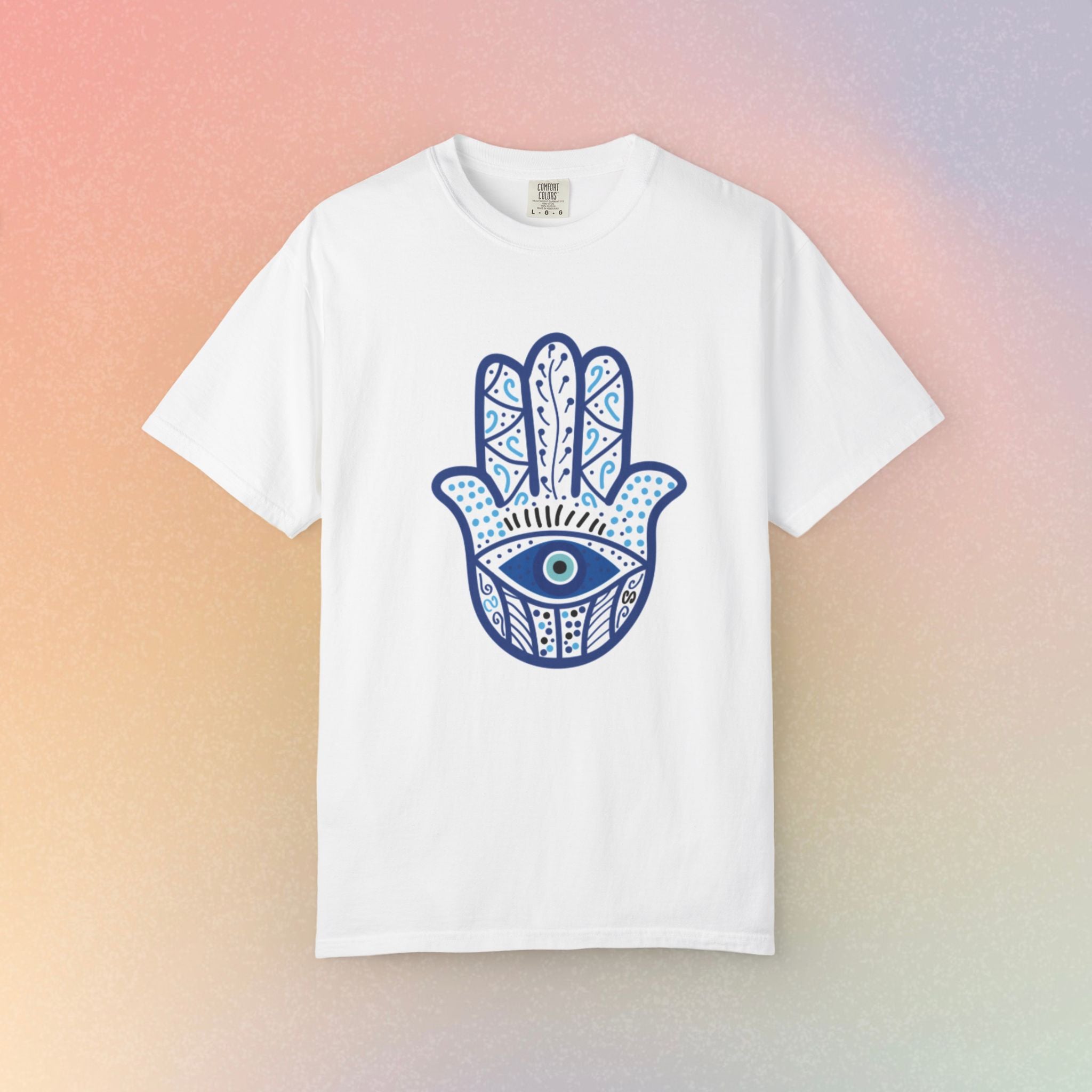 Hamsa Blue Evil Eye Protection T-Shirt