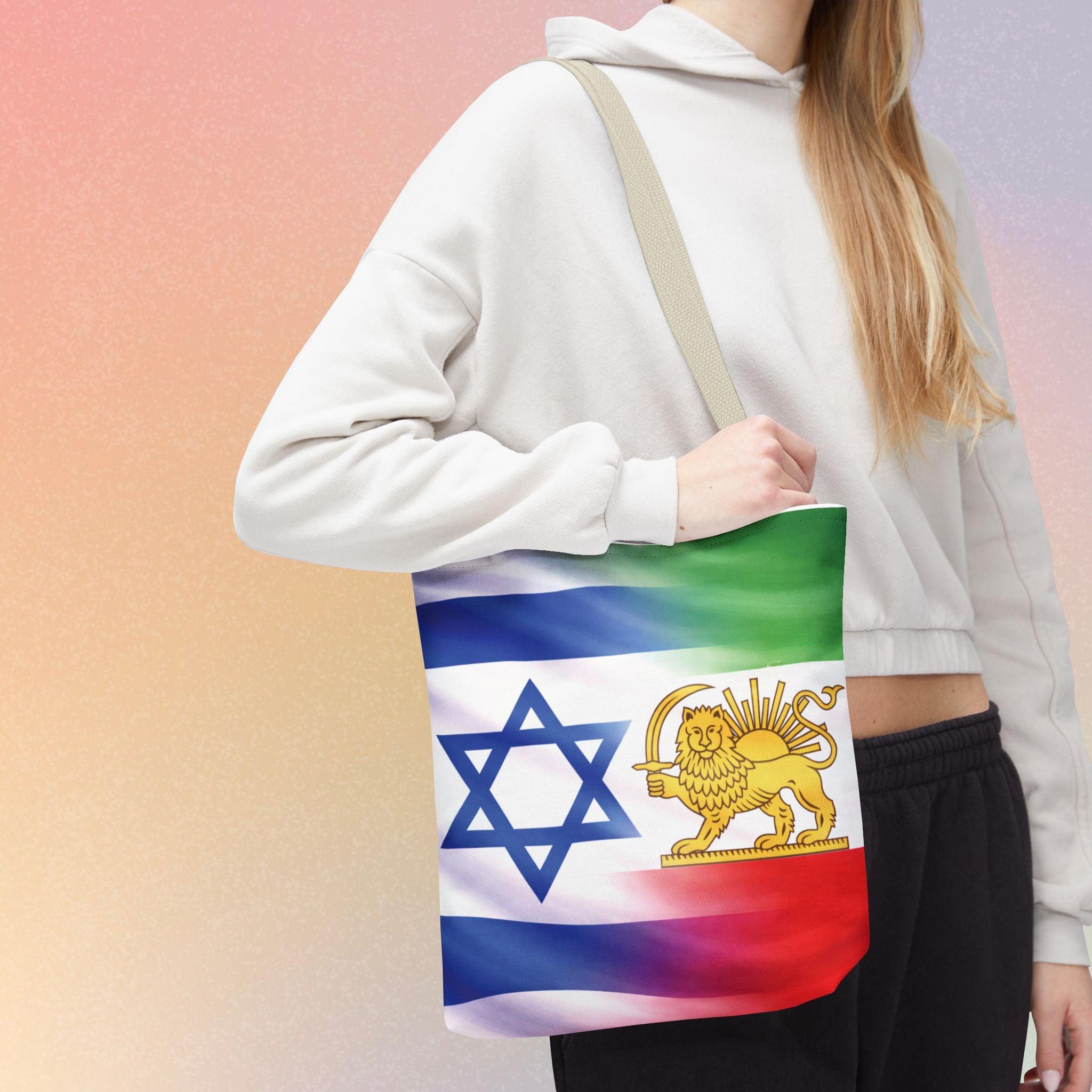 Persian-Israeli Flags Solidarity Tote Bag