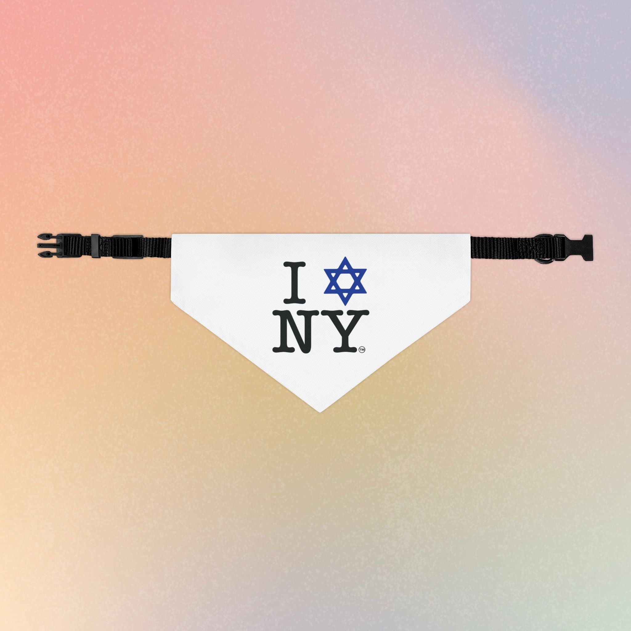 I LOVE NY Jewish Star (WHITE) Pet Bandana Collar Dog/Cat