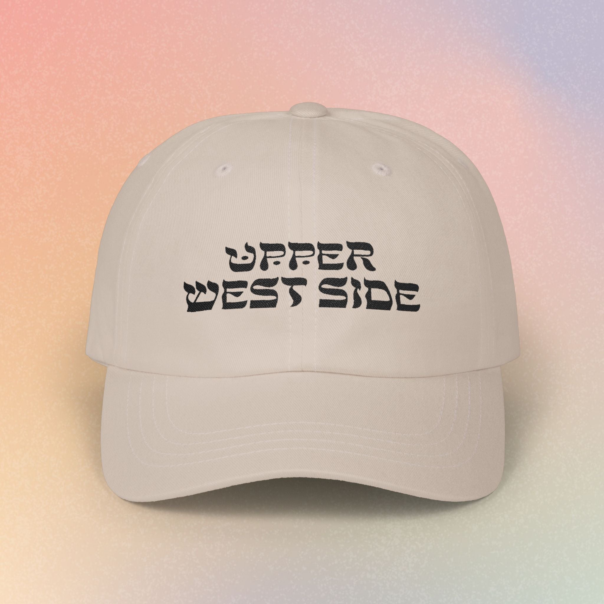 Upper West Side Hebrew Font Baseball Cap | NYC Jewish Pride (Light Colors)