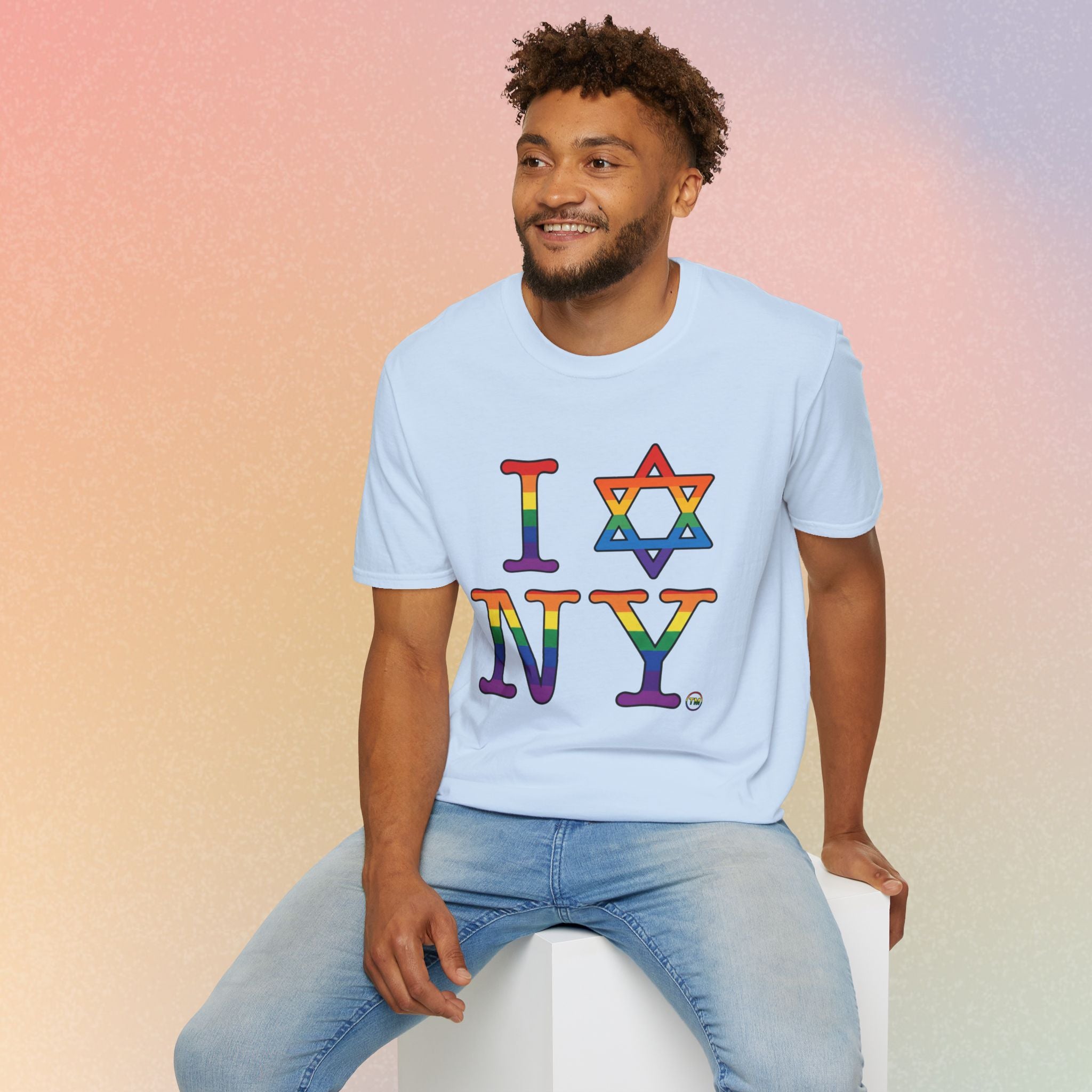 I Love NY Jewish Star LGBTQ Pride Unisex Softstyle T-Shirt
