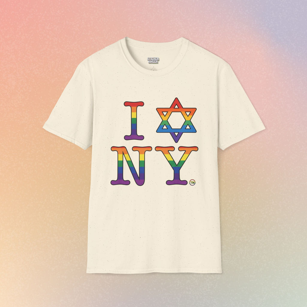 I Love NY Jewish Star LGBTQ Pride Unisex Softstyle T-Shirt