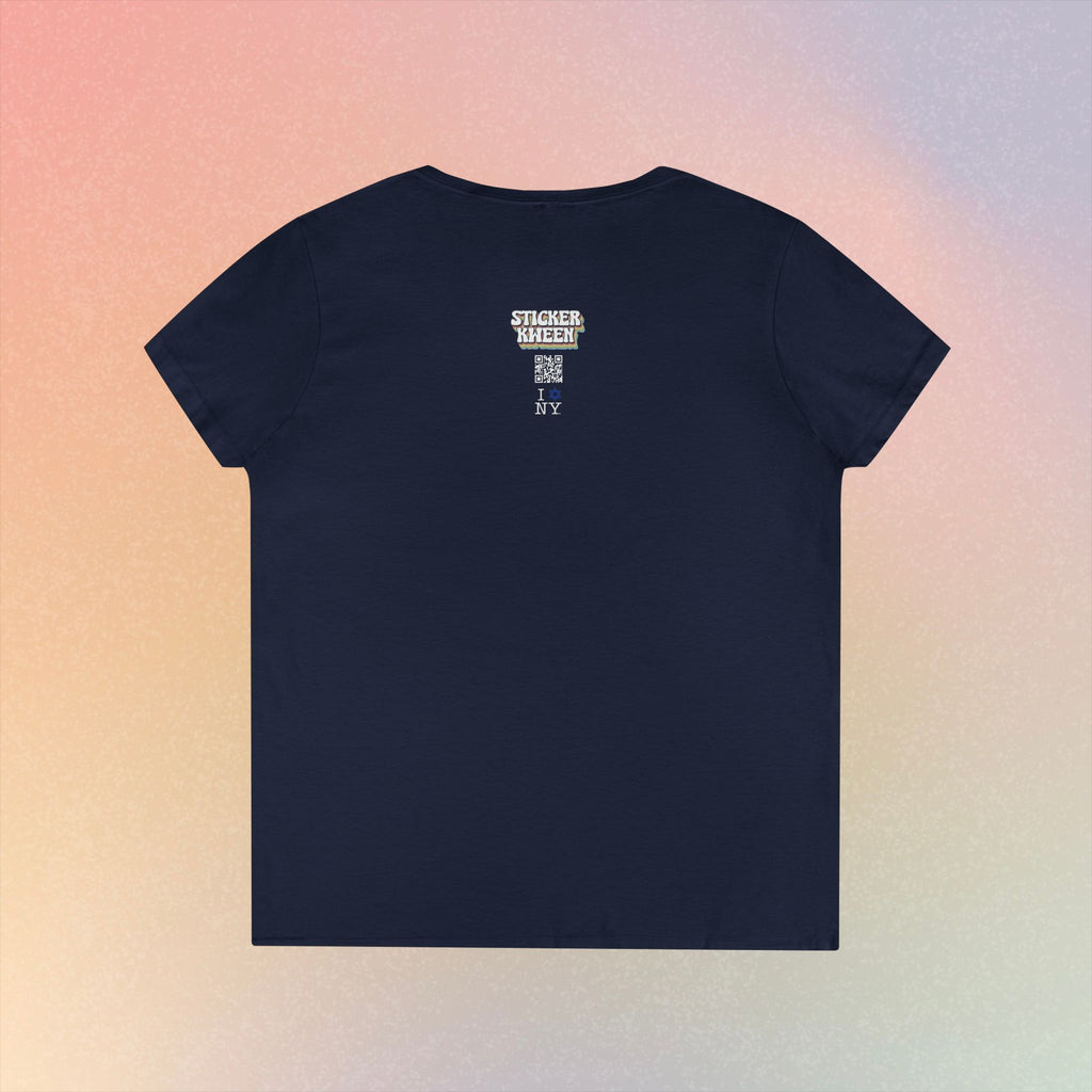 I Love NY Jewish Star V-Neck T-Shirt | New York Jewish Pride