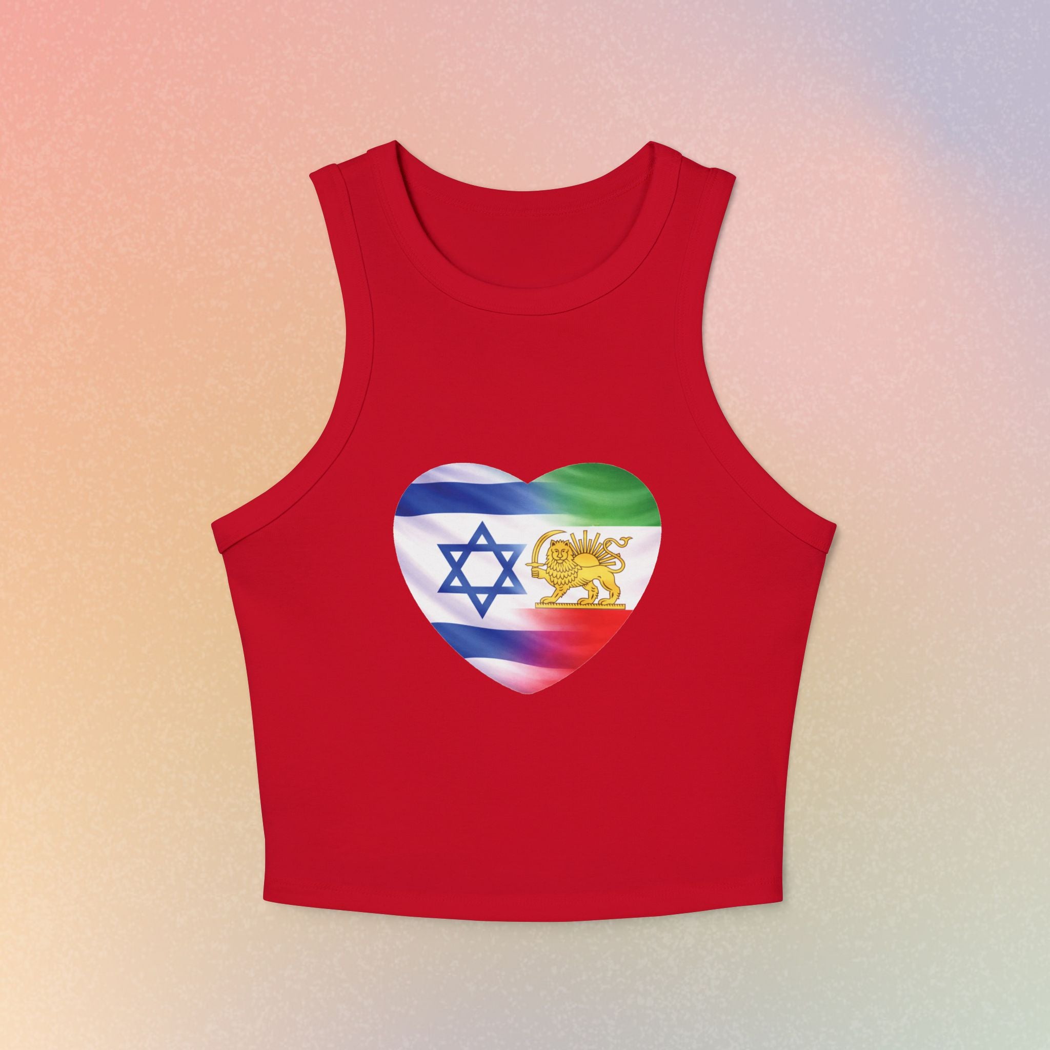 Persian Israeli Flag Heart Women's Tank Top | Israeli and Persian Pride Lion