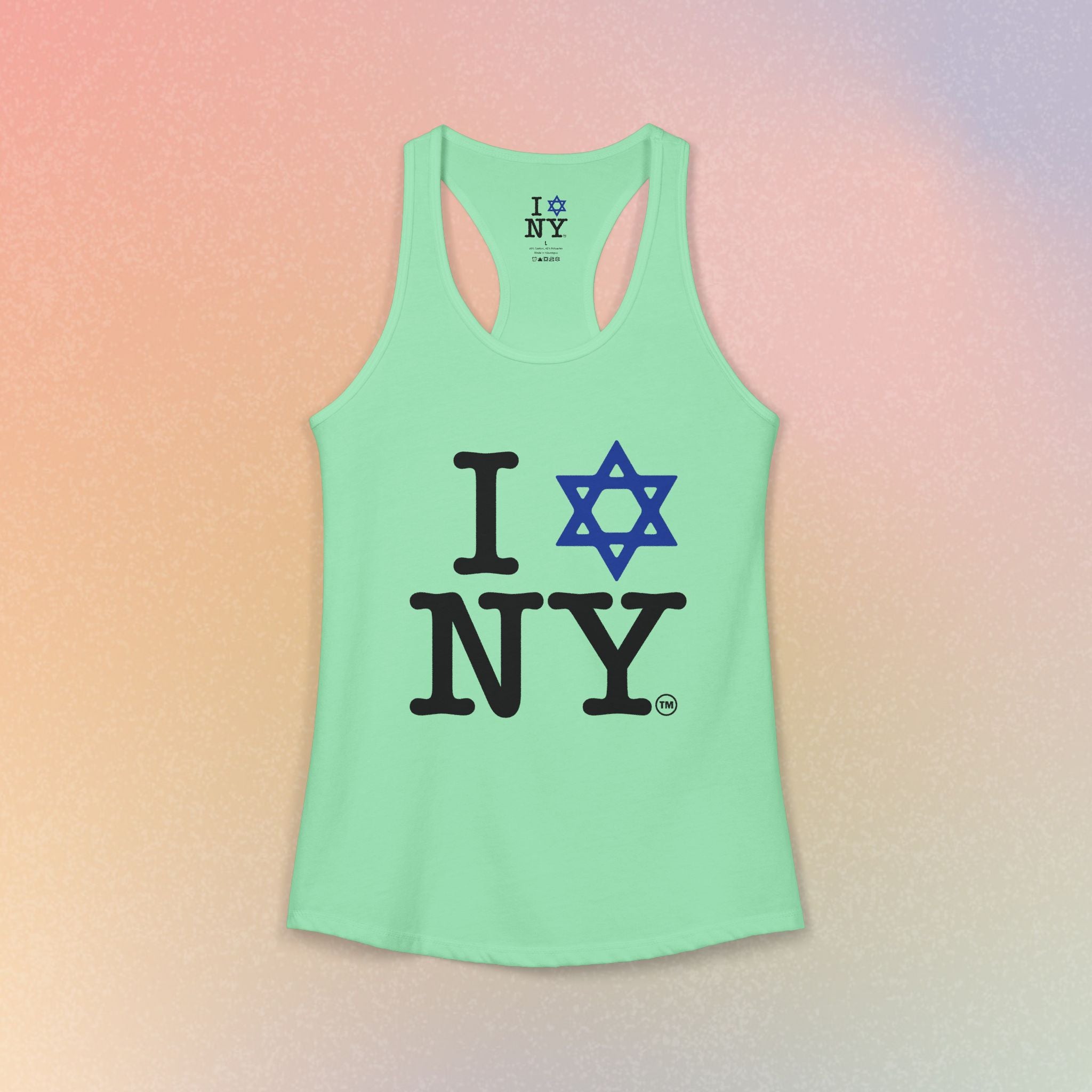 I Jewish Star Love NY Women's Racerback Tanktop