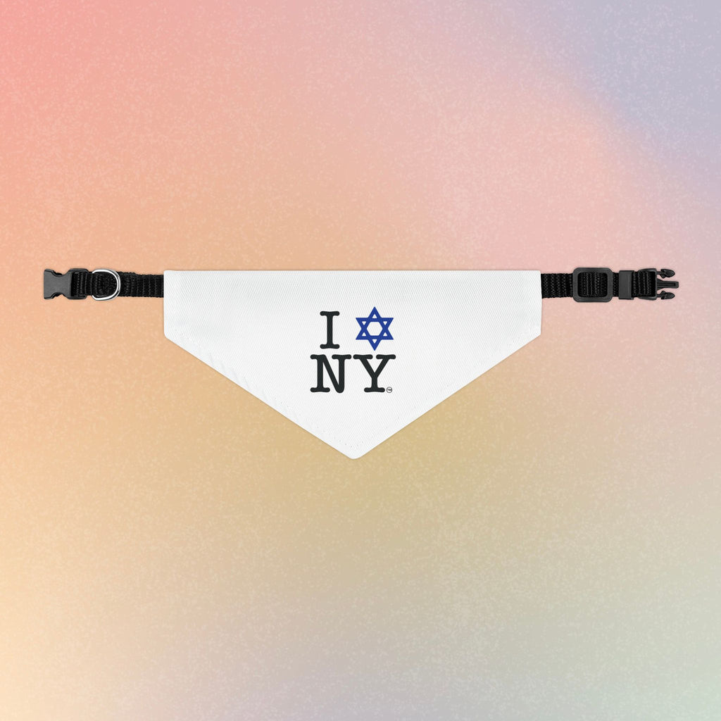 I LOVE NY Jewish Star (WHITE) Pet Bandana Collar Dog/Cat