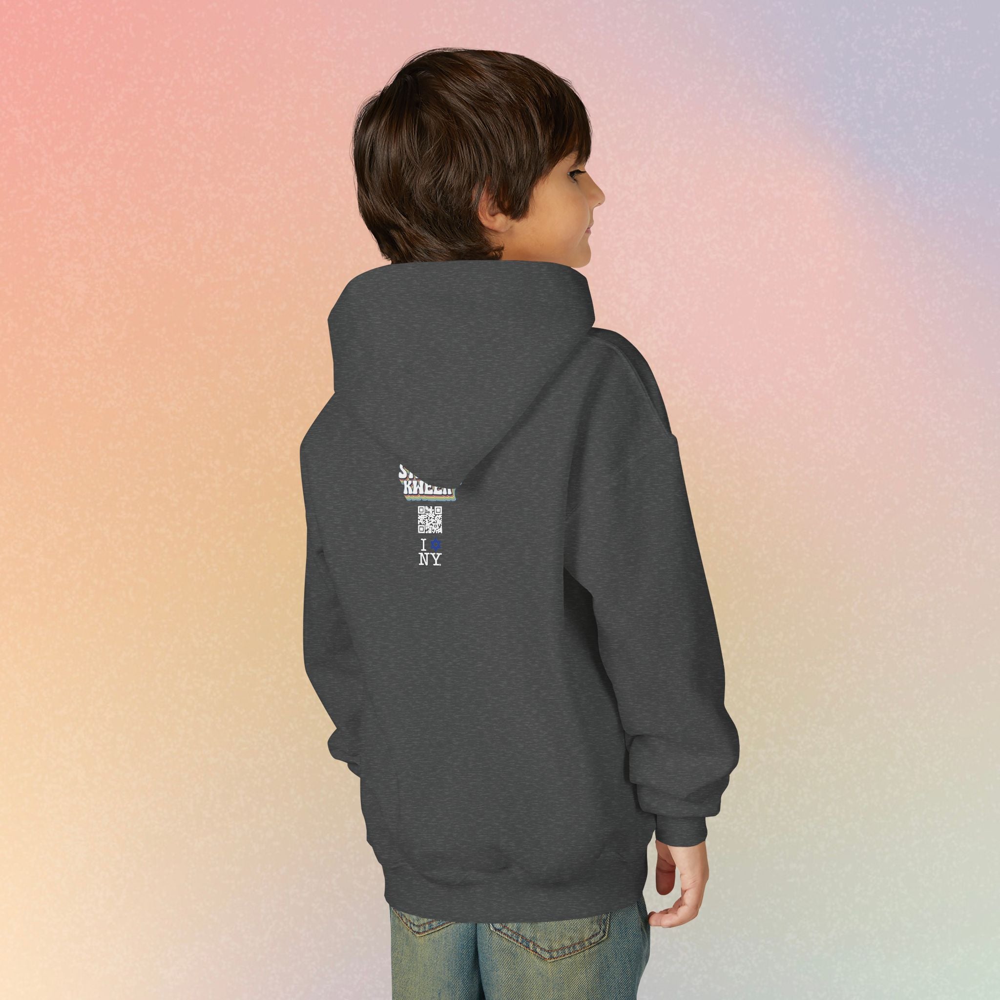Youth Size I Love NY Jewish Star Hoodie | Jewish New York Pride Sweatshirt