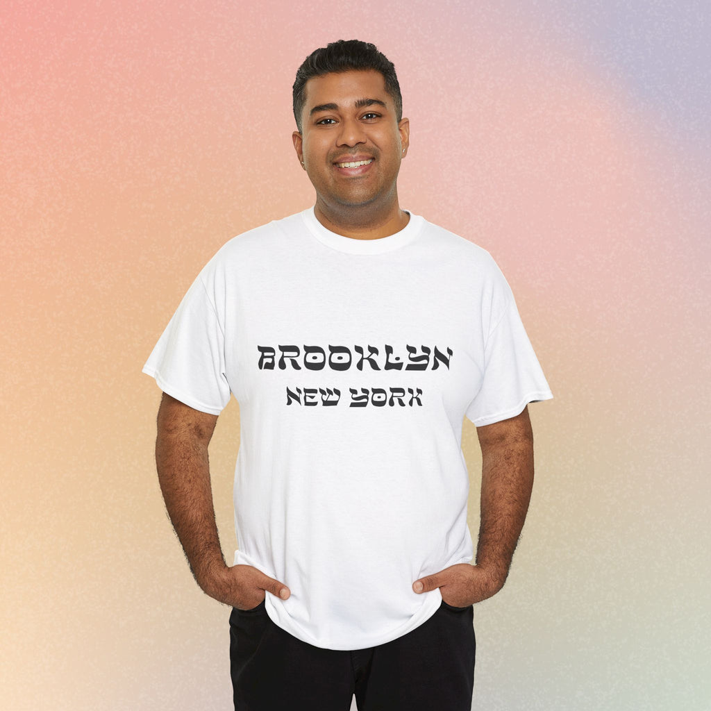Brooklyn New York Hebrew Script - Unisex Heavy Cotton Tee