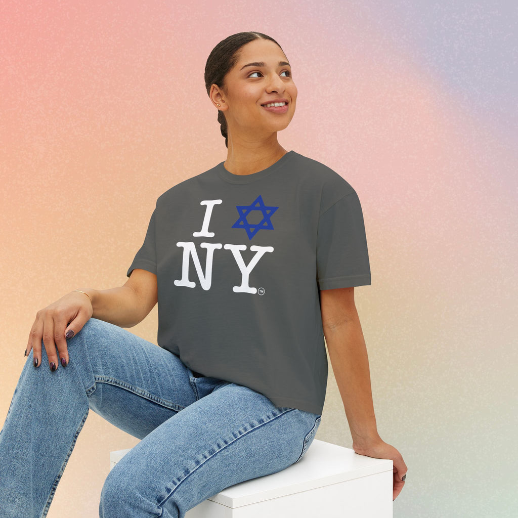 I Love NY Jewish Star Women's Boxy Tee — Jewish New York Pride T‑Shirt