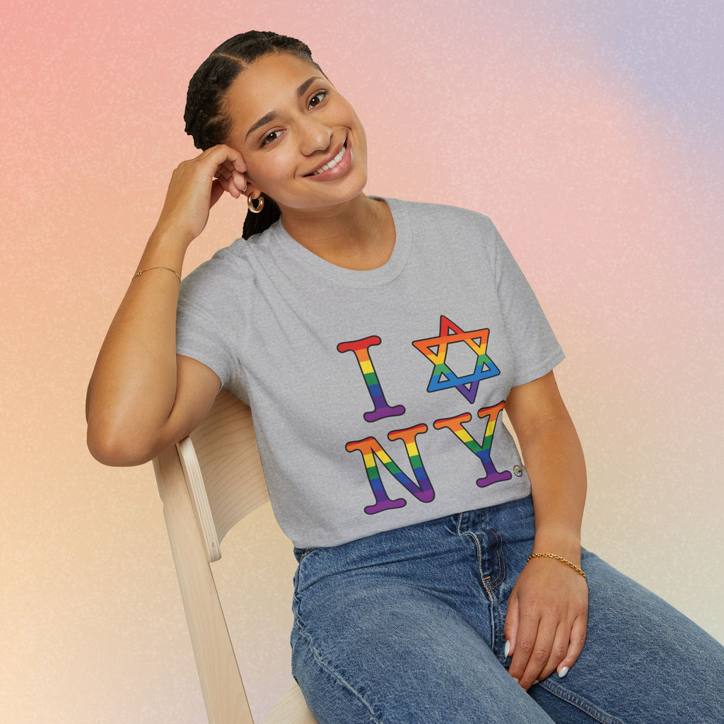 I Love NY Jewish Star LGBTQ Pride Unisex Softstyle T-Shirt