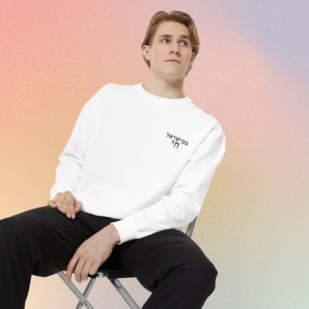 Am Yisrael Chai עם ישראל חי Hebrew Embroidered Sweatshirt
