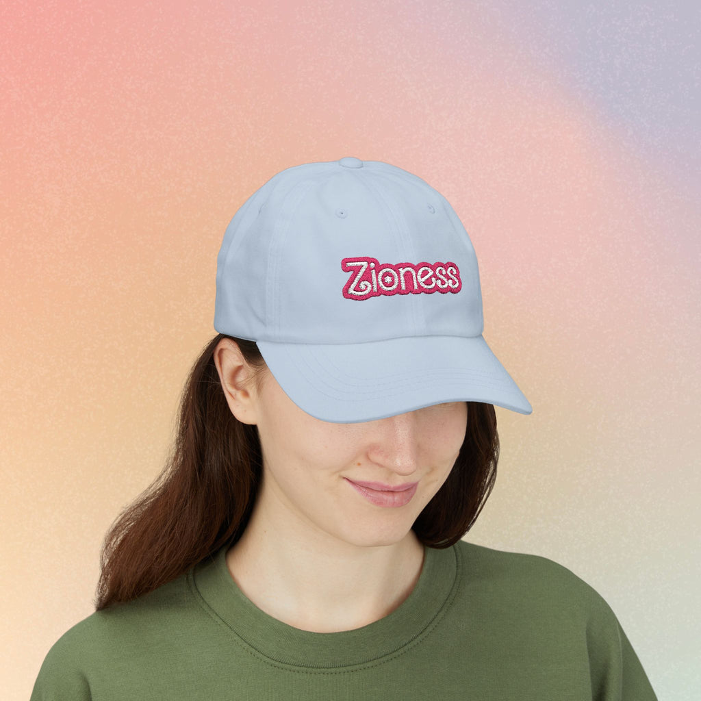 Zioness Embroidered Baseball Cap – Pink Barbie Font Jewish Pride Baseball Hat