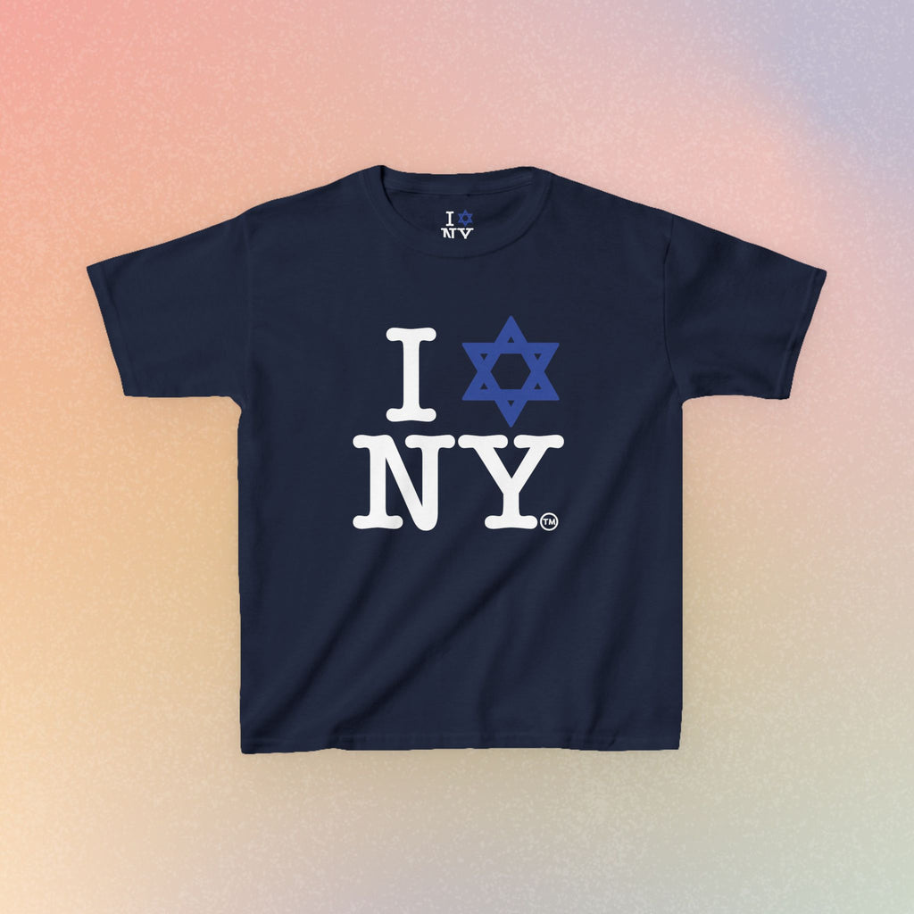 Kids I Jewish Star Love NY T-Shirt — Youth Jewish New York Pride Tee