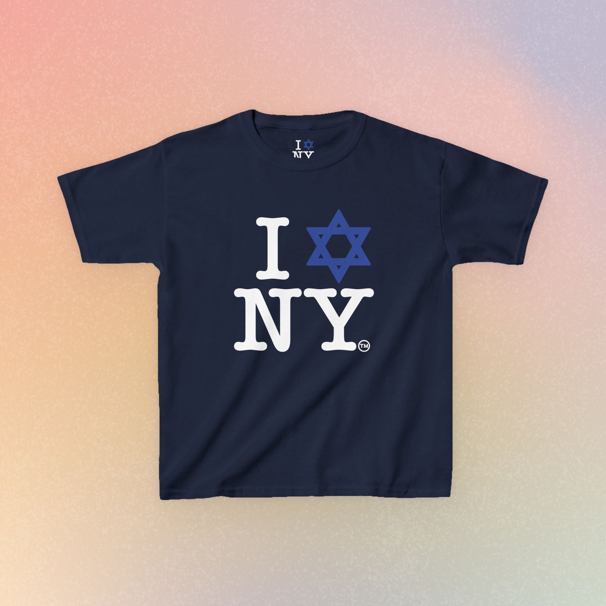 Kids I Jewish Star Love NY T-Shirt — Youth Jewish New York Pride Tee