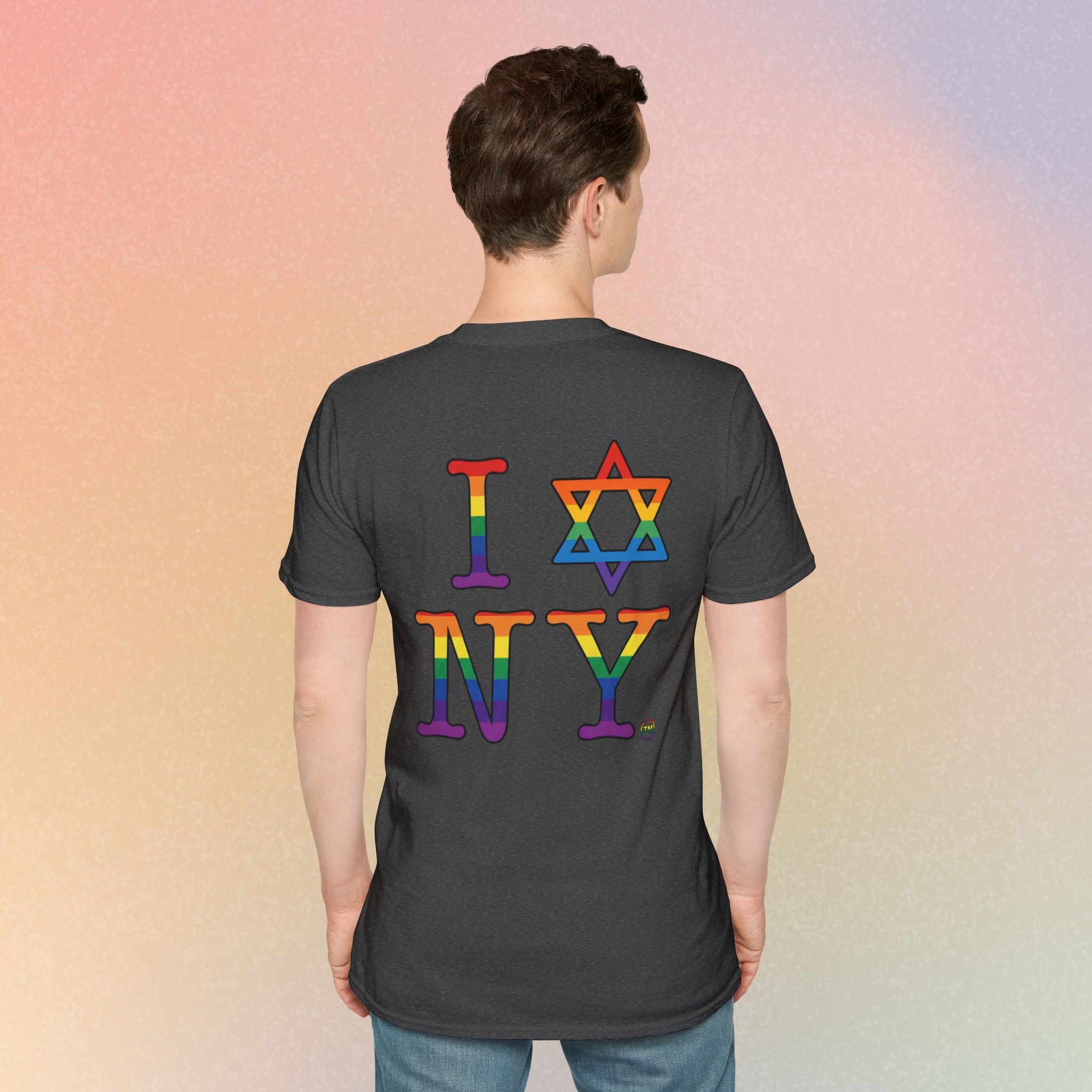 I Love NY Jewish Star LGBTQ Pride Unisex Softstyle T-Shirt