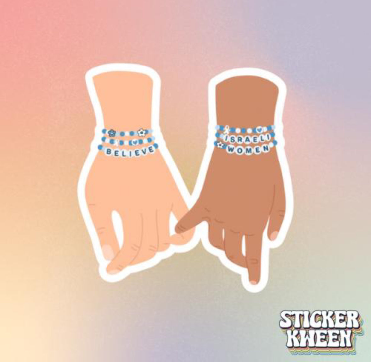 Believe Israeli Women Friendship Bracelet Sticker