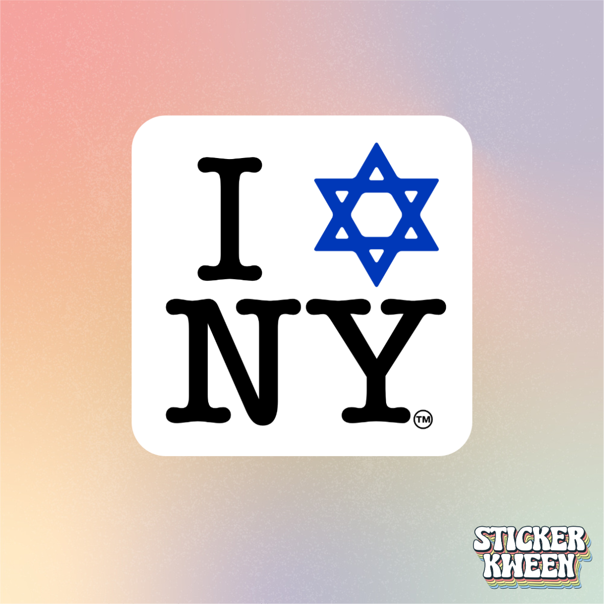 I LOVE NEW YORK Jewish Star Stickers