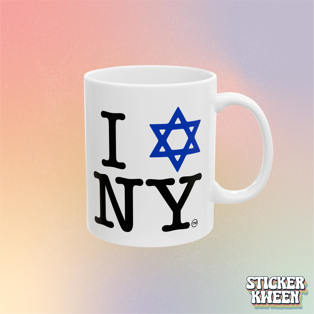 I Star of David NY Mug | Jewish New York Ceramic Mug