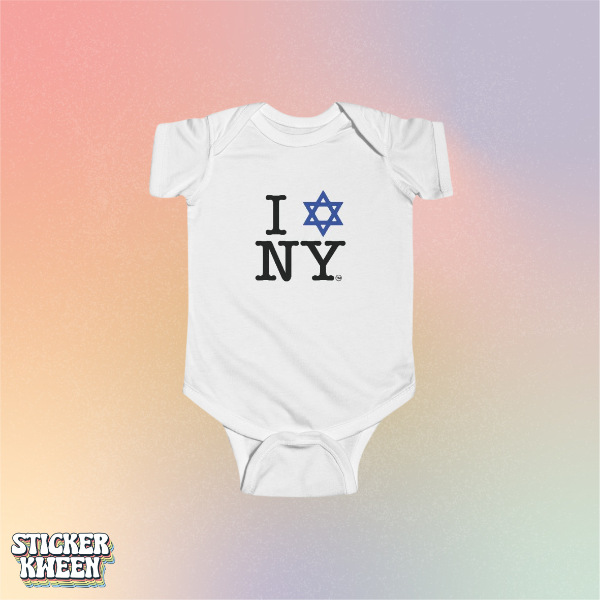 I Love NY Star of David Infant Onesie | Jewish New York Pride