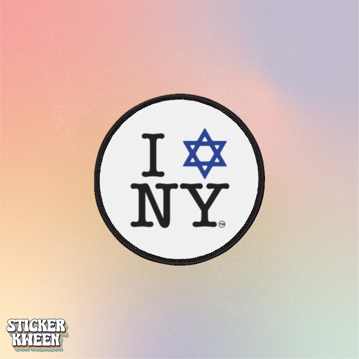 Iron-On Patch — I Love NY Jewish Star NYC Pride Patch