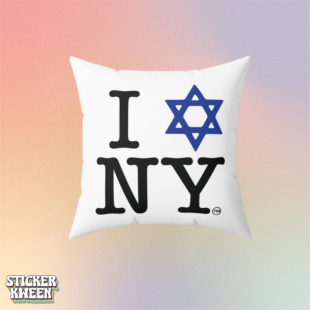 I Love NY Star of David Throw Pillow — Jewish New York Decorative Cushion