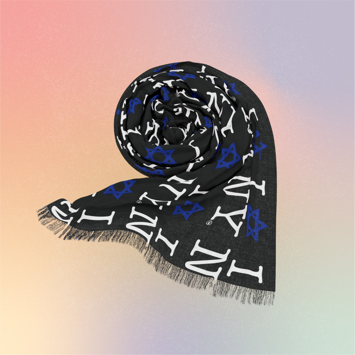 I  Love NY Jewish Star Scarf | New York Jewish Pride Pattern Scarf