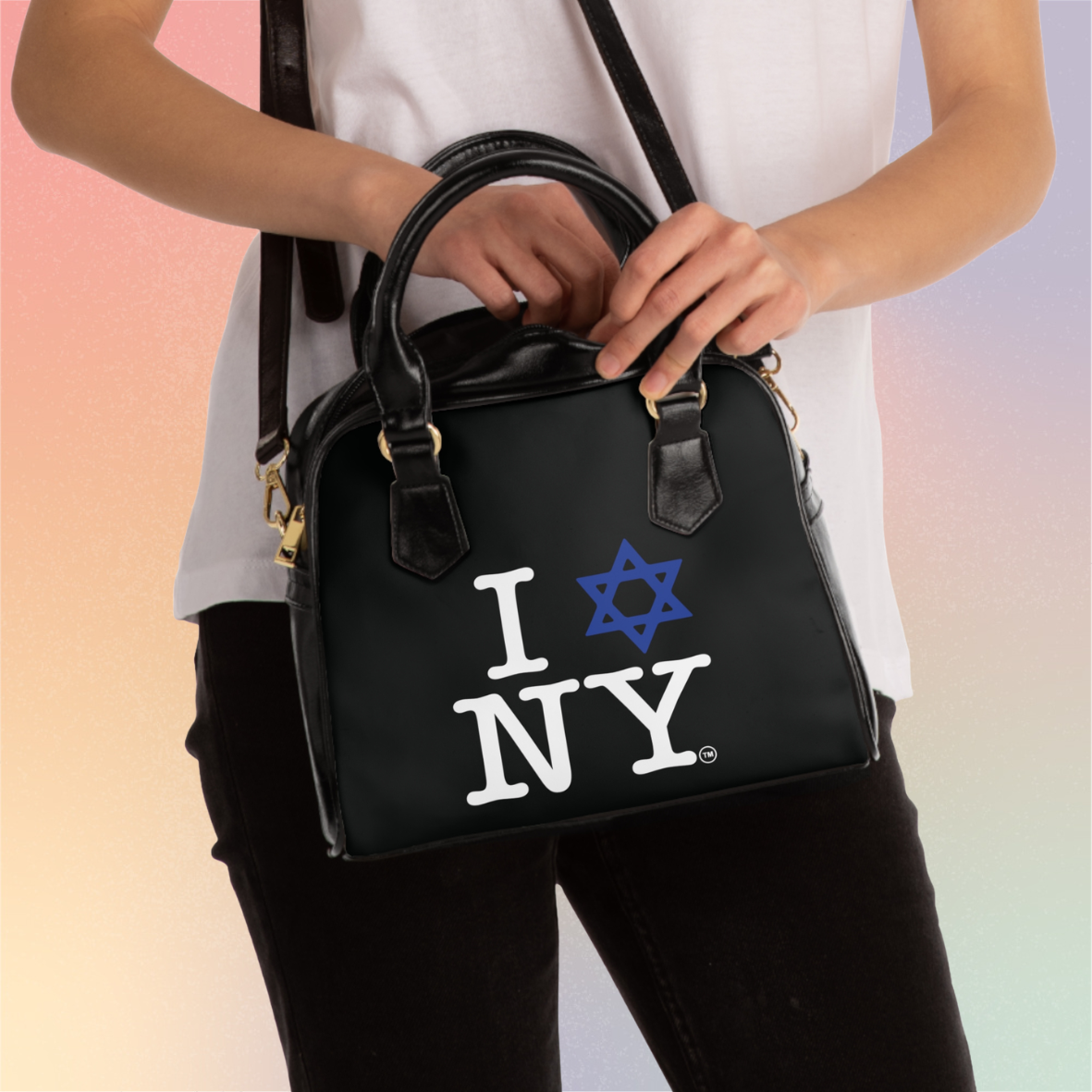 I  Love NY Jewish Star Shoulder Handbag — Jewish Pride NYC Tote