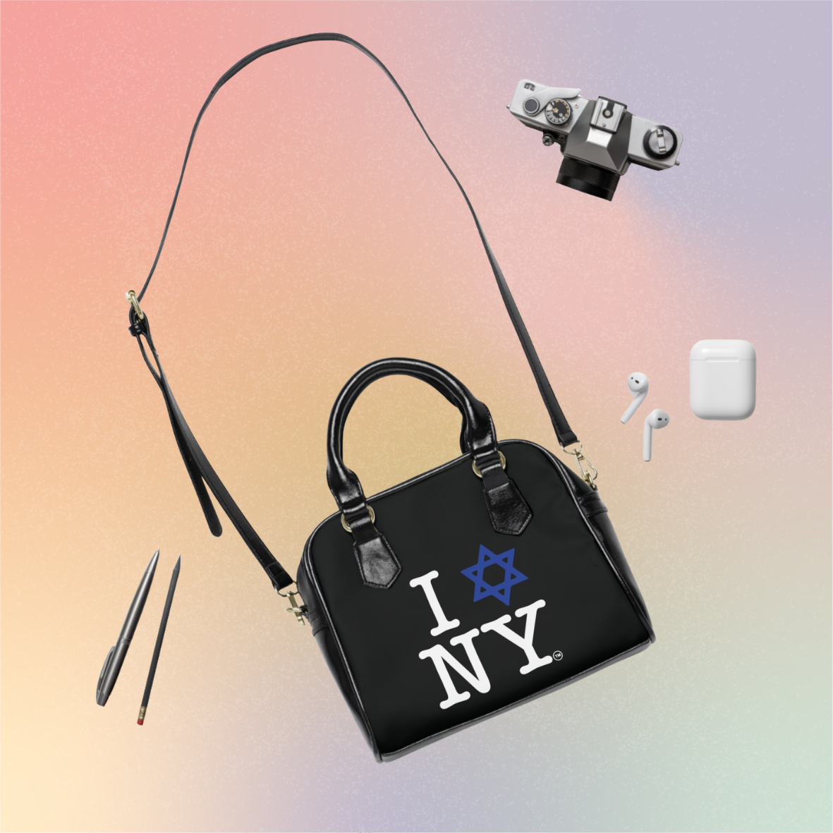 I  Love NY Jewish Star Shoulder Handbag — Jewish Pride NYC Tote