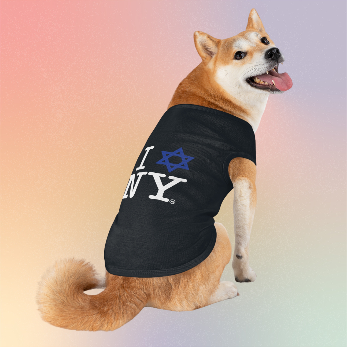 I LOVE NY Jewish Star Pet Tee - Dog & Cat Shirt, Jewish New York Pride Pet T-Shirt