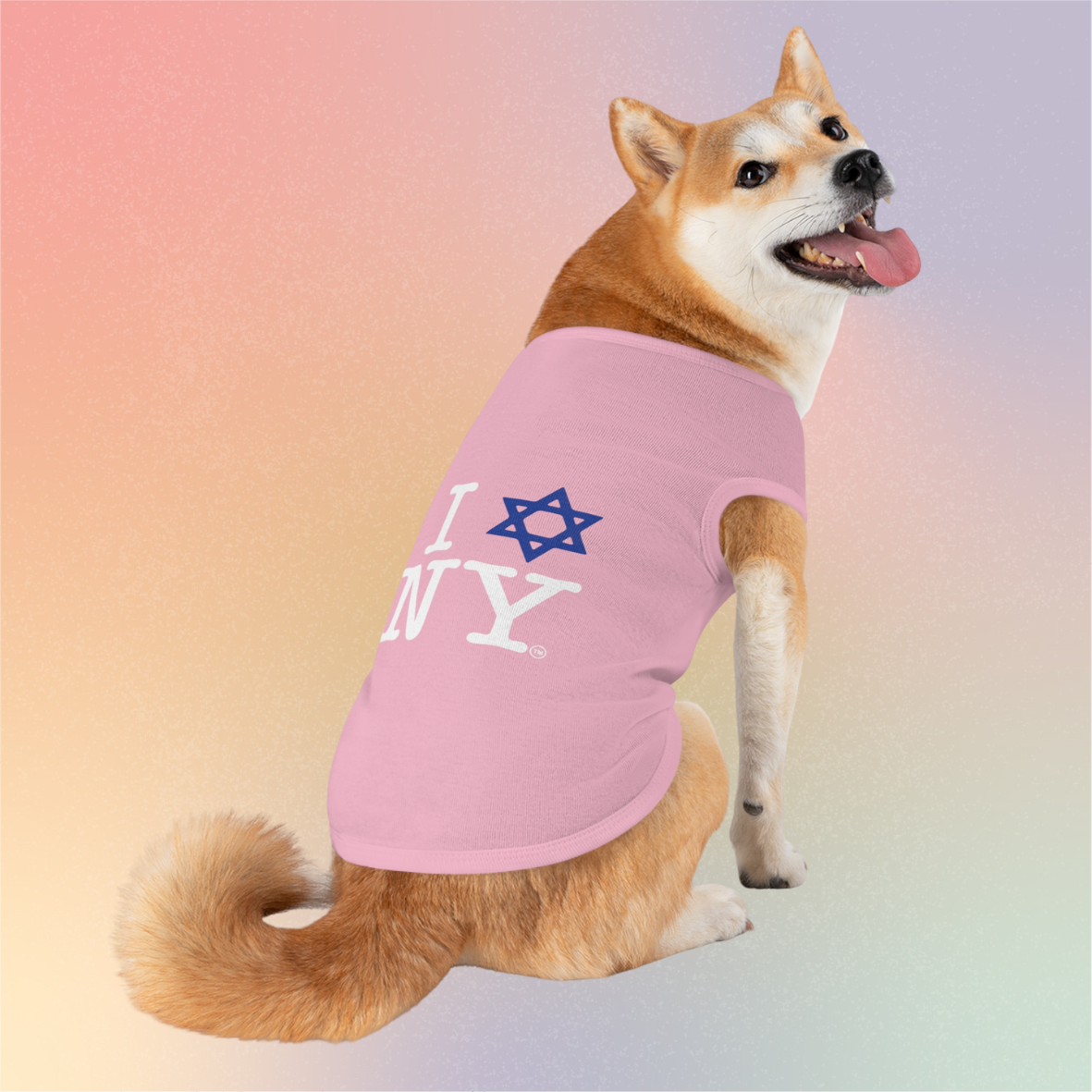 I LOVE NY Jewish Star Pet Tee - Dog & Cat Shirt, Jewish New York Pride Pet T-Shirt