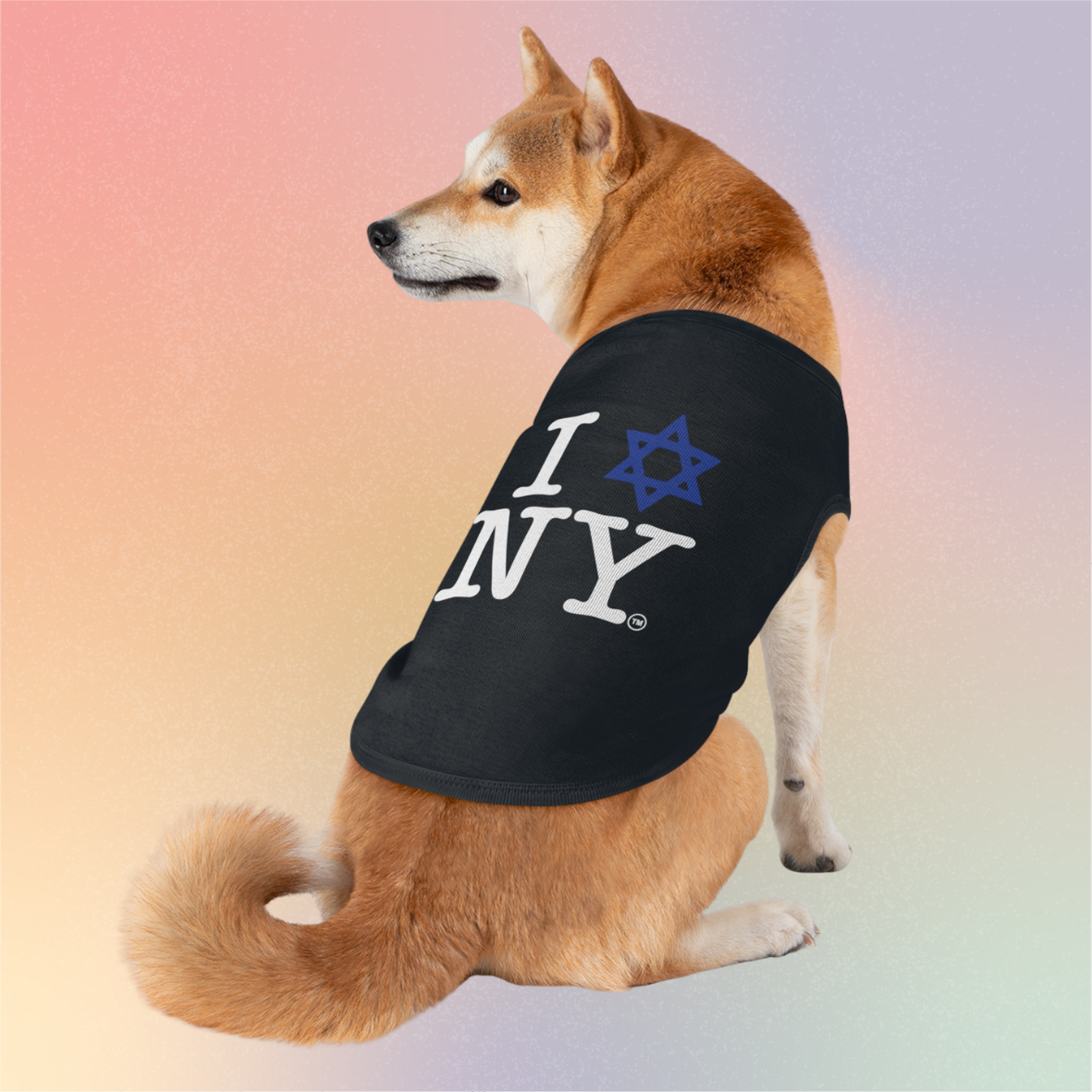 I LOVE NY Jewish Star Pet Tee - Dog & Cat Shirt, Jewish New York Pride Pet T-Shirt